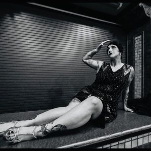 **NWT** 1920s Gatsby Flapper Fringe Sequin Black Gold Costume Cocktail Dress XXL